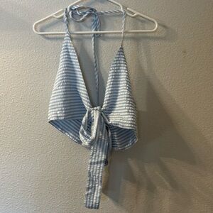 No brand striped crop tie around top size medium